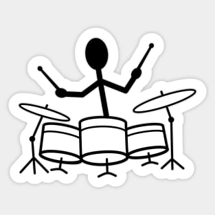 Drummer Musician Stick Figure Sticker